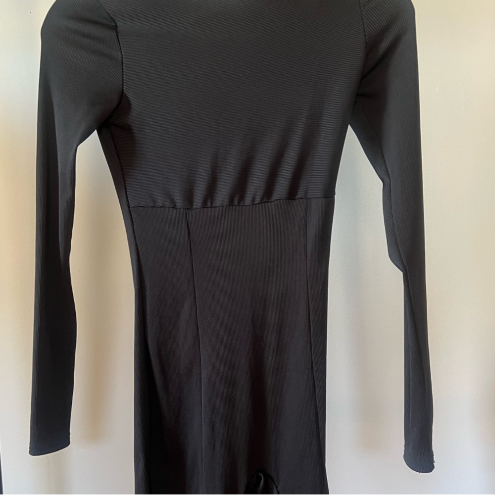 Black Long Sleeve Bodysuit with Stretchy Fit